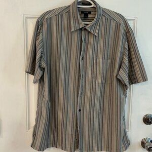 Vtg Alfani Short Sleeve Button Up w Pocket Sz L